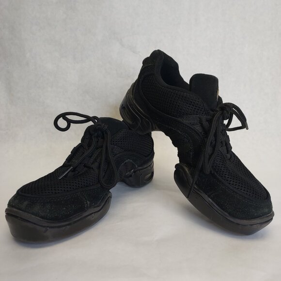 Revolution Split Sole Dance Sneaker Women’s 6 Black Leather Shoes Jazz Hip Hop - Picture 1 of 12